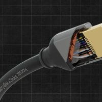 Cutaway view of a Kordz HDMI cable connector showing the internal wiring and shielding