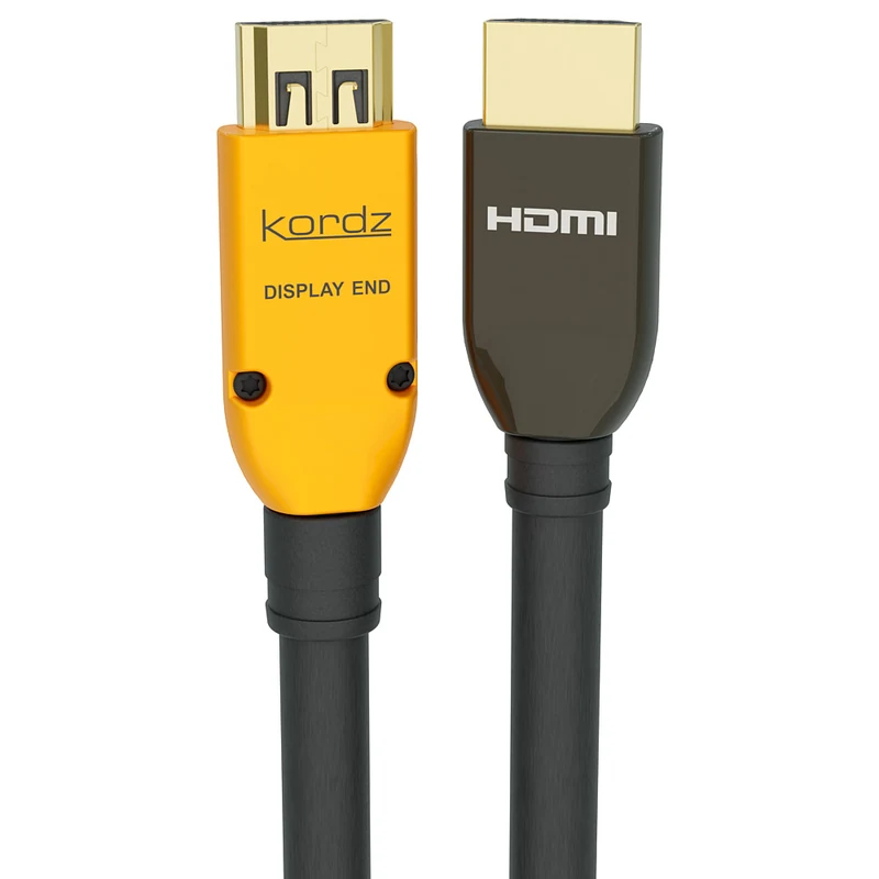 Kordz PRS3 active copper HDMI cable with labeled display-end connector